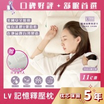 【珍珠小姐】LV記憶釋壓枕11cm｜枕芯保固5年｜防蹣抗菌｜涼感天絲｜乳膠綿｜吸濕排汗｜贈防水保潔墊1入